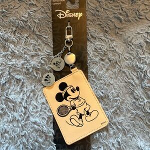 Disney Cream and Black Mickey Mouse Retractable Lanyard